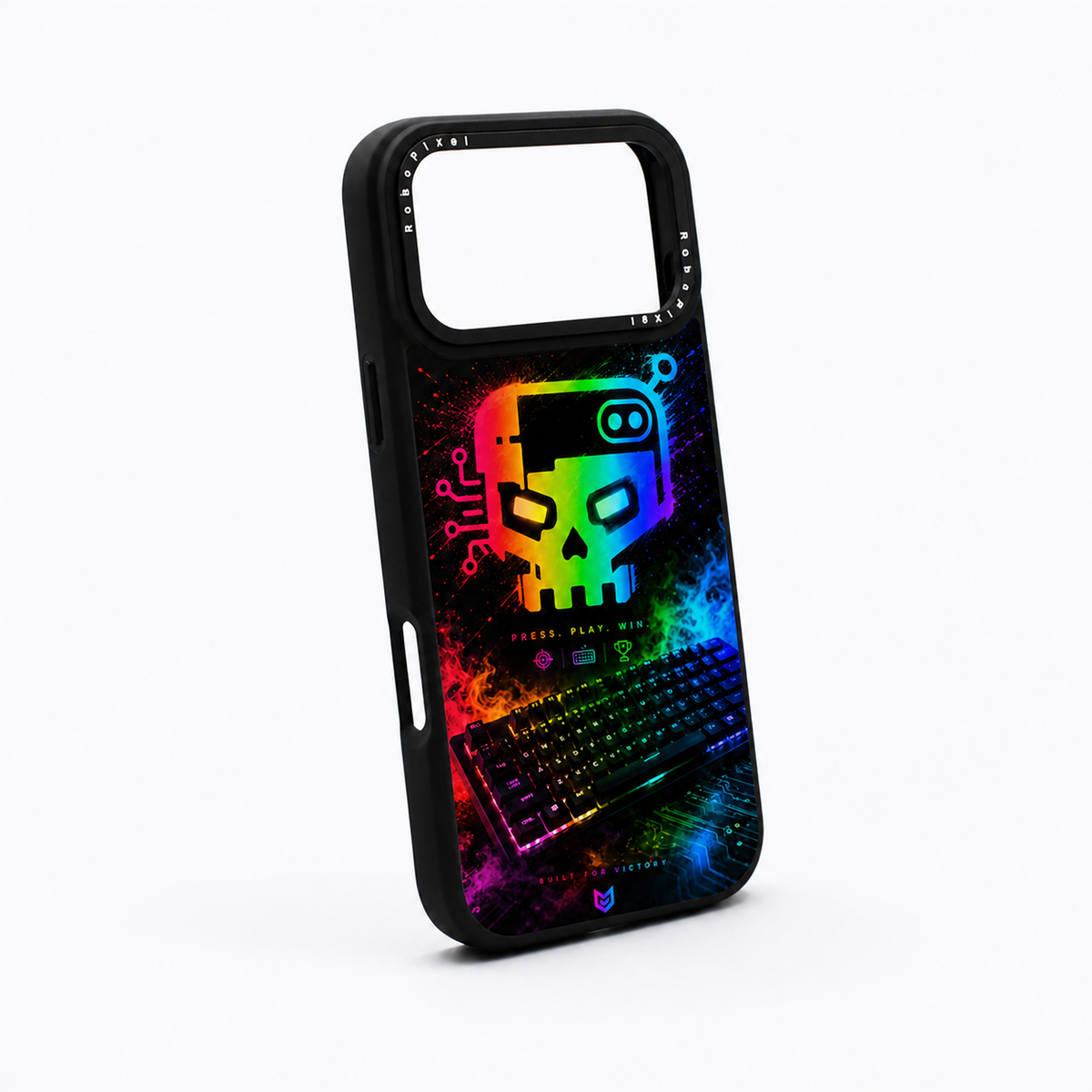 Cyber Skull-X phone case shown on iPhone 17 Pro Max