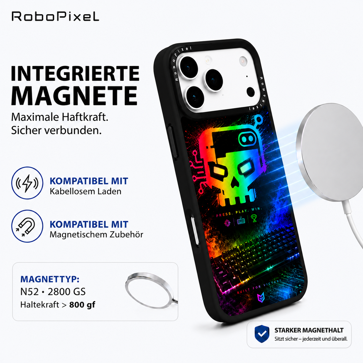 Cyber Skull-X Handyhülle auf iPhone 17 Pro Max abgebildet