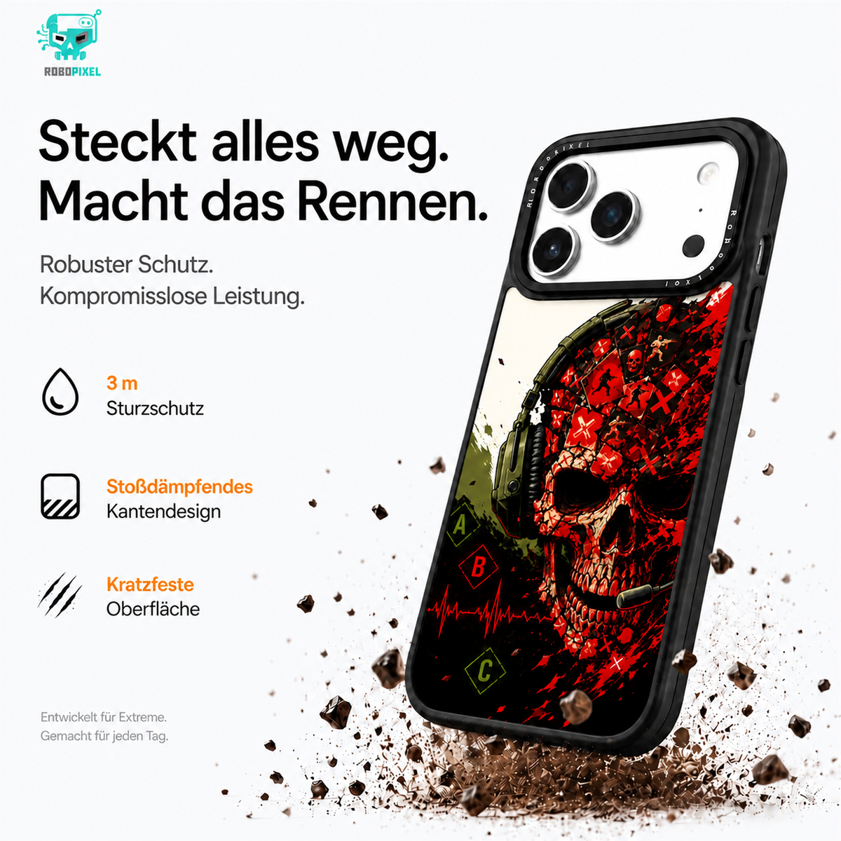 Kill Confirmed Handyhülle auf iPhone 17 Pro Max abgebildet