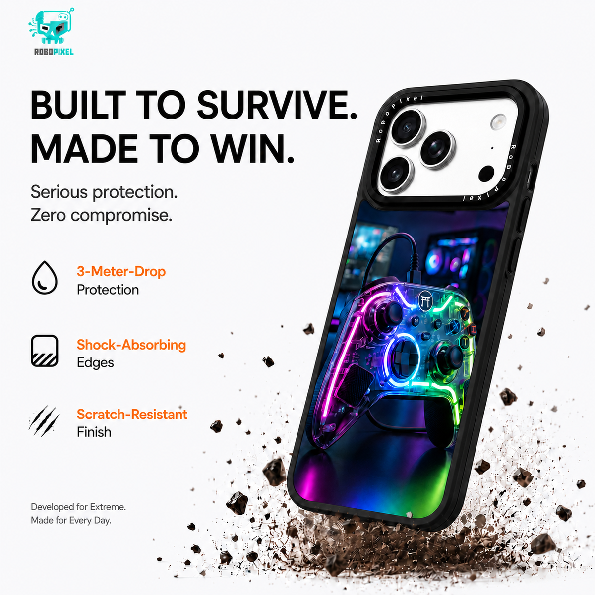 Neon No Yume phone case shown on iPhone 17 Pro Max