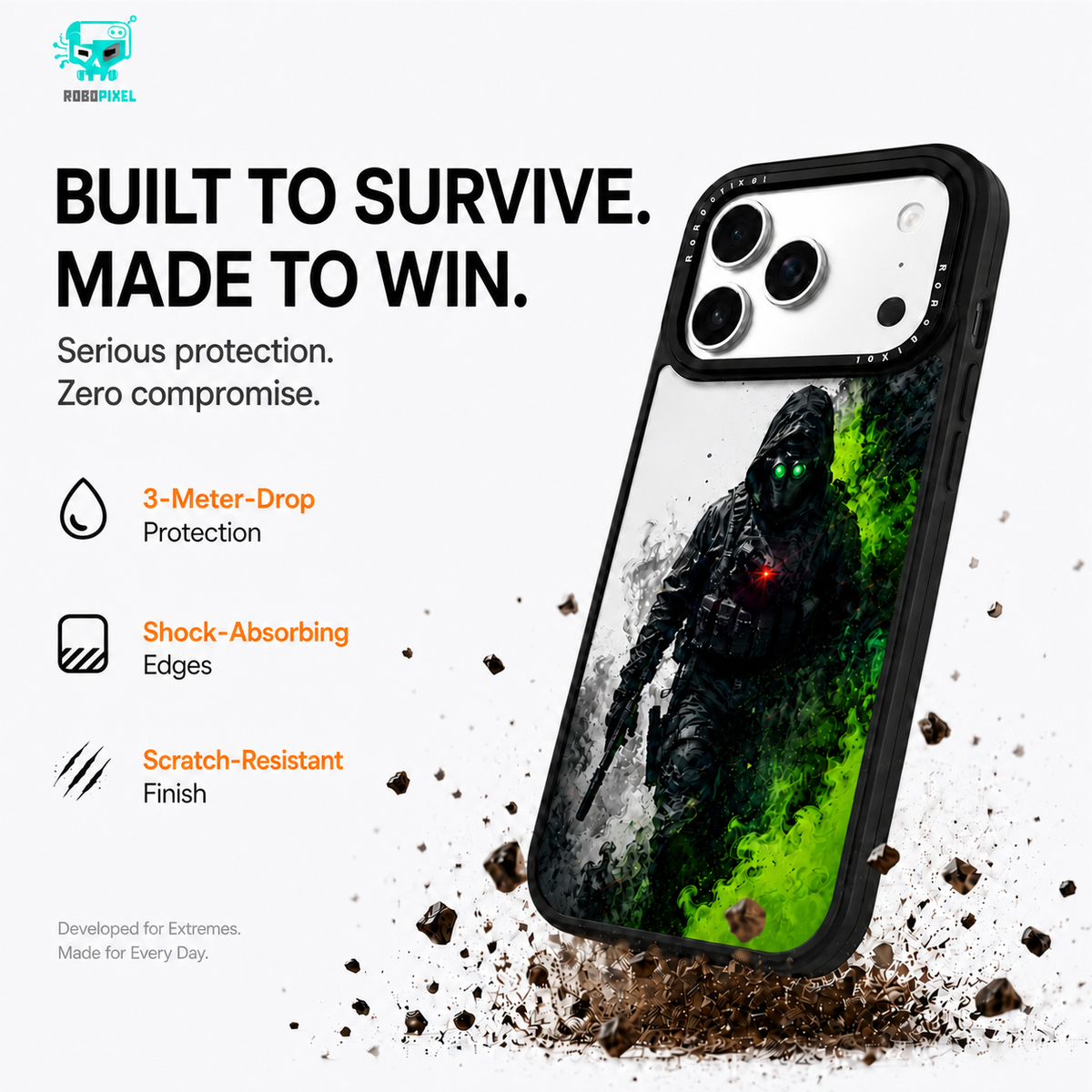 Operator Shadow phone case shown on iPhone 17 Pro Max
