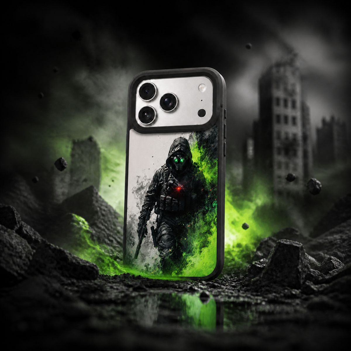 Operator Shadow phone case shown on iPhone 17 Pro Max