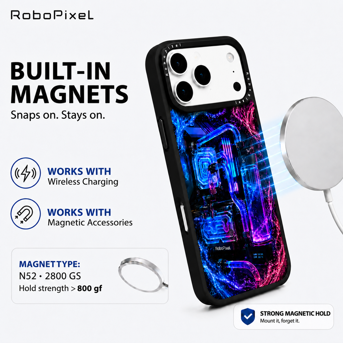 Plasma Hyper-Flow phone case shown on iPhone 17 Pro Max