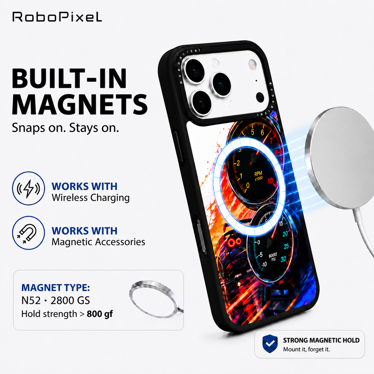 Redline Pulse phone case shown on iPhone 17 Pro Max