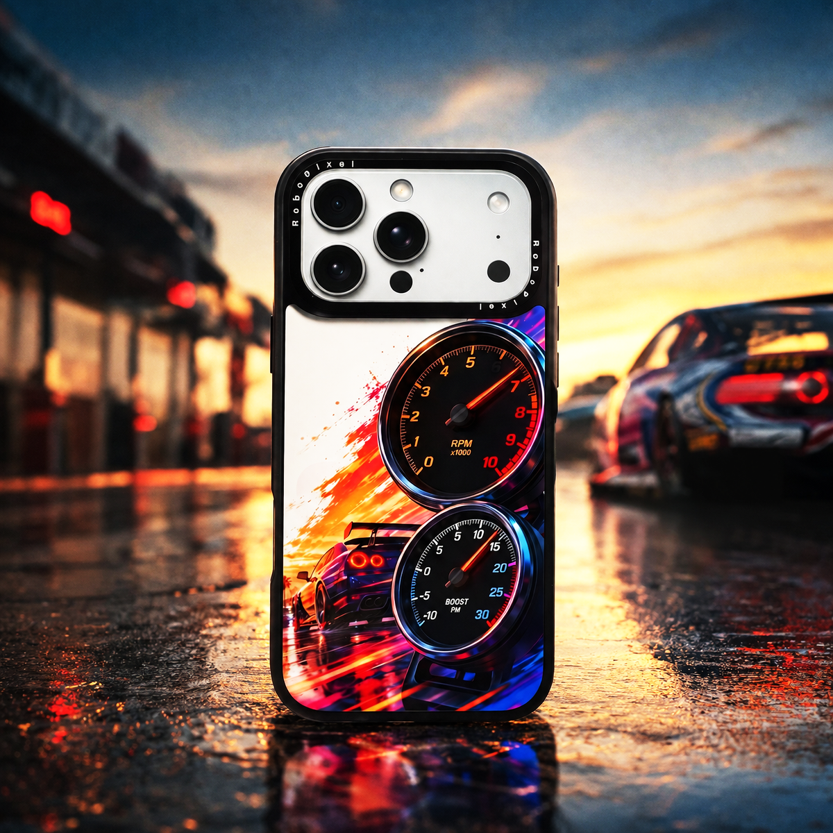 Redline Pulse phone case shown on iPhone 17 Pro Max