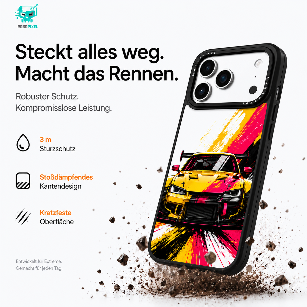 Track Predator Handyhülle auf iPhone 17 Pro Max abgebildet