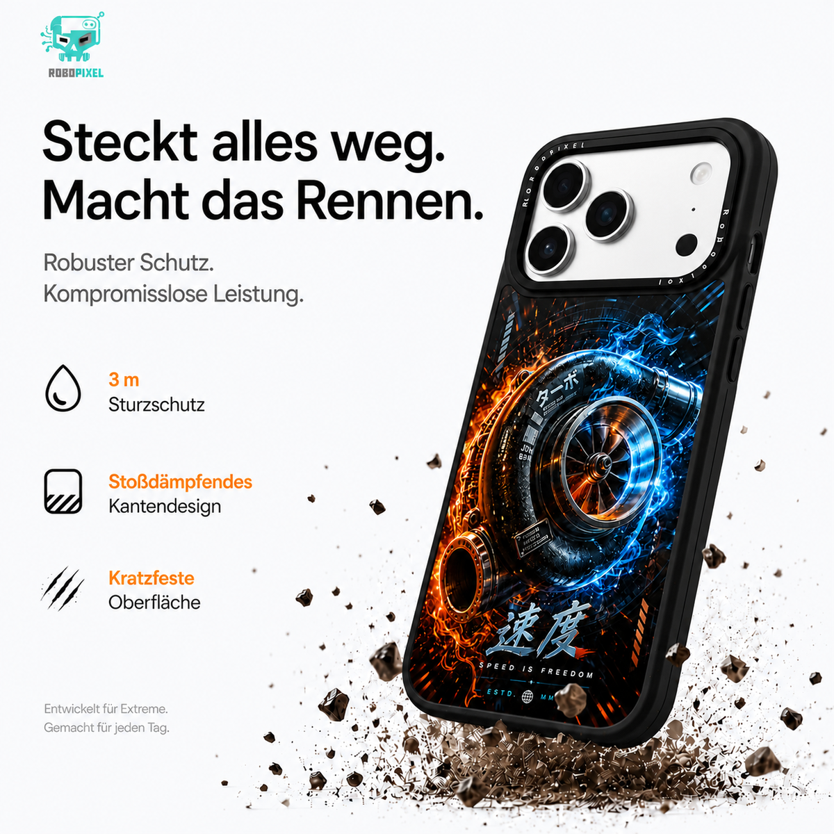 Velocity Core Handyhülle auf iPhone 17 Pro Max abgebildet