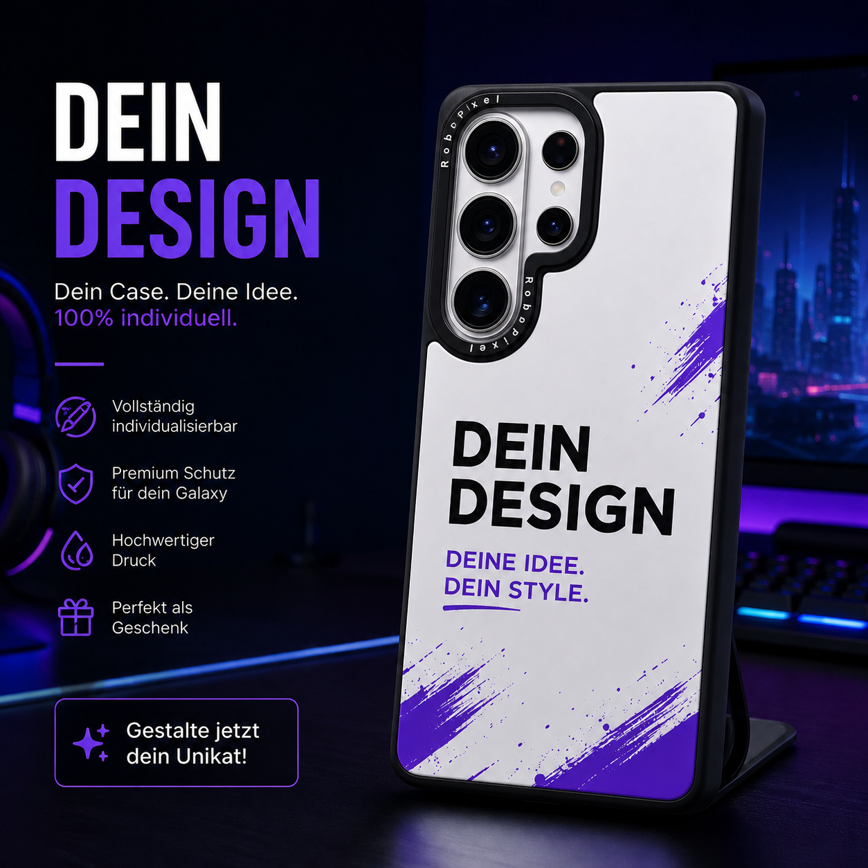 Individuelle RoboPixel Samsung Handyhülle, Produktfoto 1