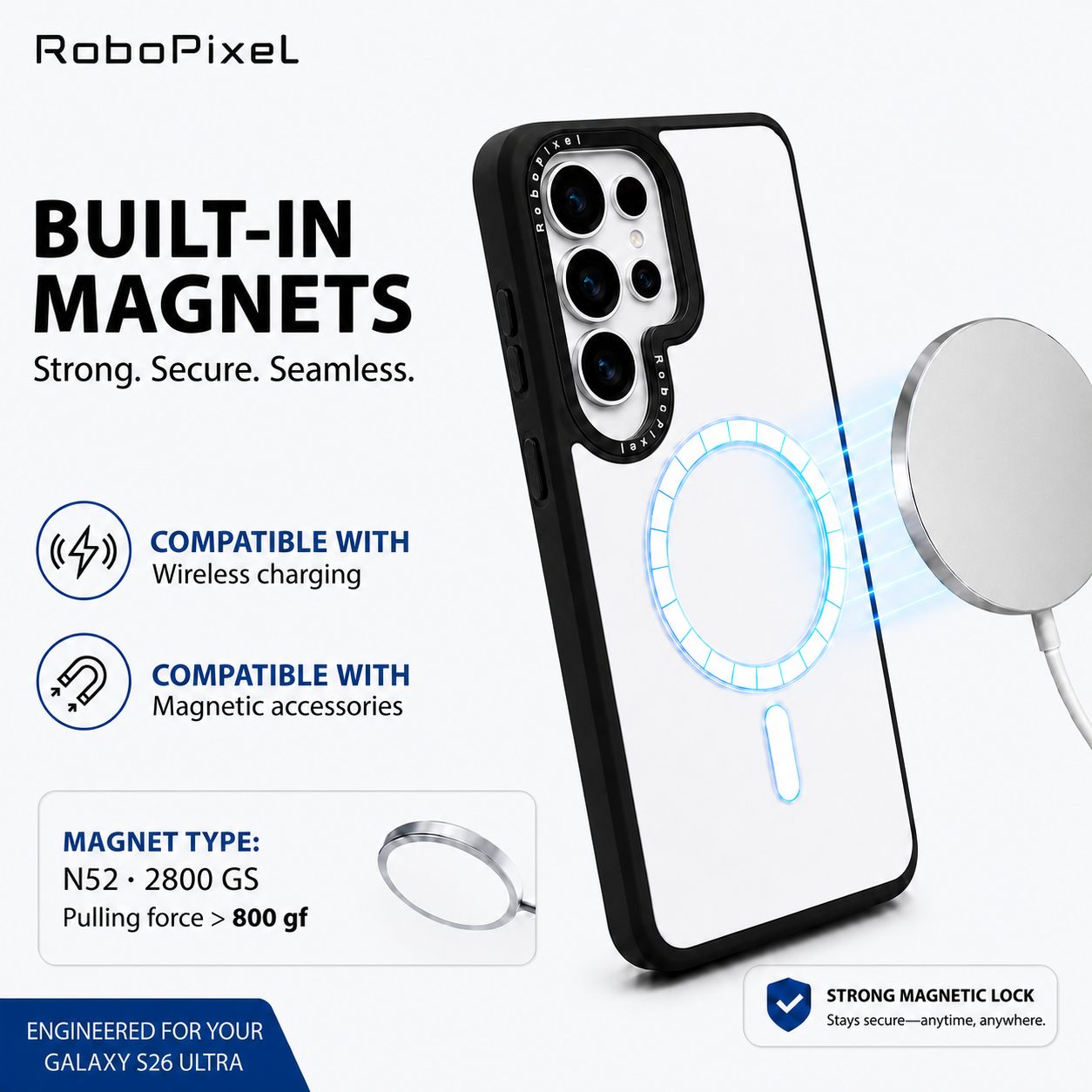 RoboPixel custom Samsung phone case, product photo 2