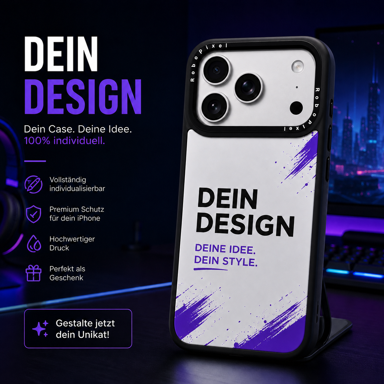 Individuelle RoboPixel Apple Handyhülle, Produktfoto 1